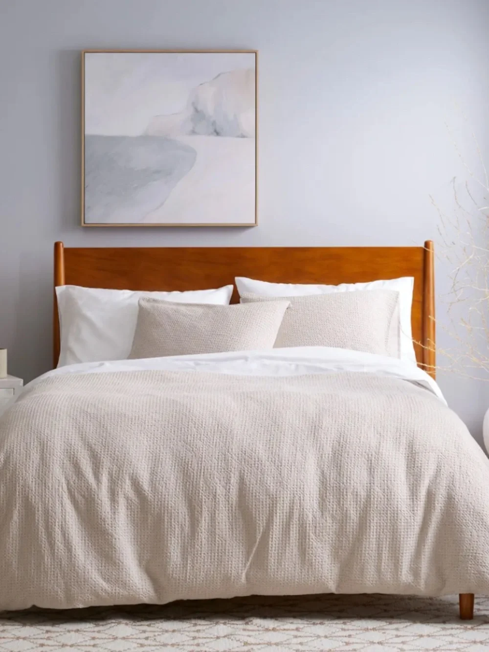 Organic Luxe Honeycomb Duvet Cover Set Twin Sand Tan